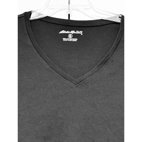 Eddie Bauer Black 3/4 Sleeve V-Neck T-Shirt, Size XXLT - Picture 3 of 6